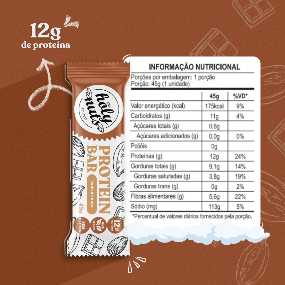 Caixa Barrinha de Proteína Bolo de Nuts + Caixa Paçoquinha com Whey