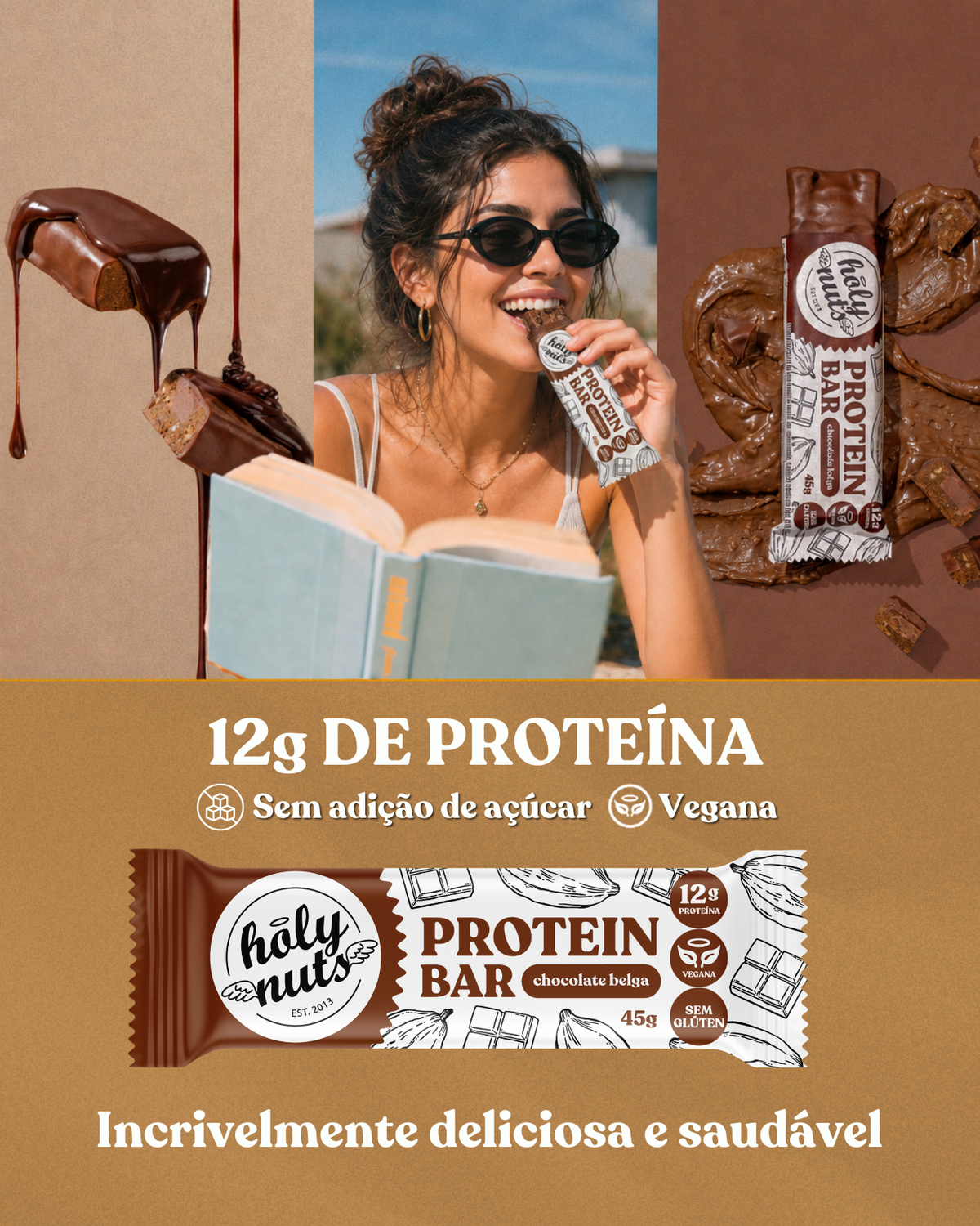 BARRA DE PROTEINA VEGANA - CHOCOLATE BELGA 45g