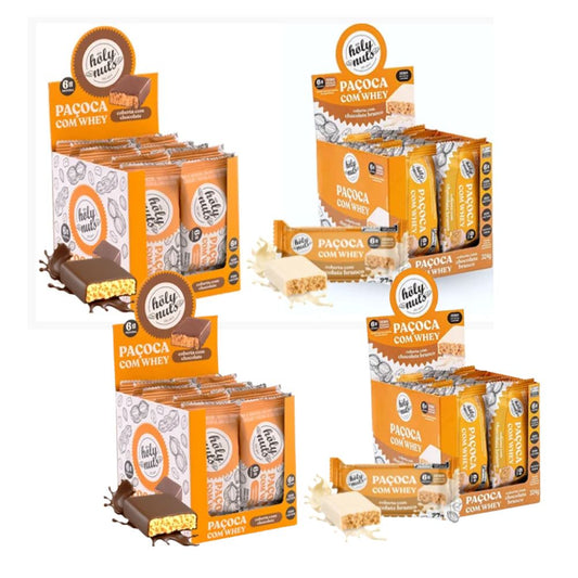 2CXS PAÇOCA COM WHEY + 2 CXS PAÇOCA COM WHEY CHOC BRANCO