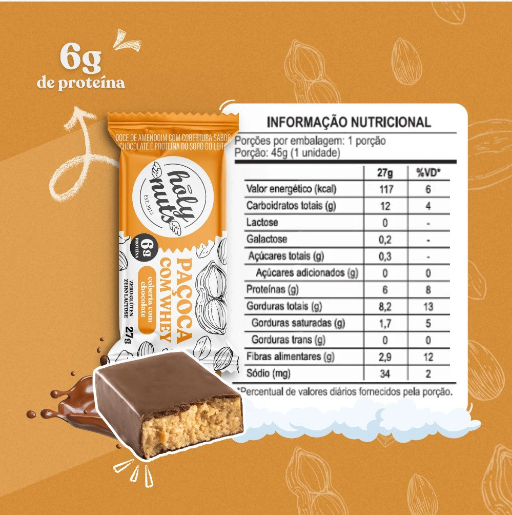 CX - BARRINHA DE PROTEINA MISTA + CX PAÇOQUINHA C/ WHEY