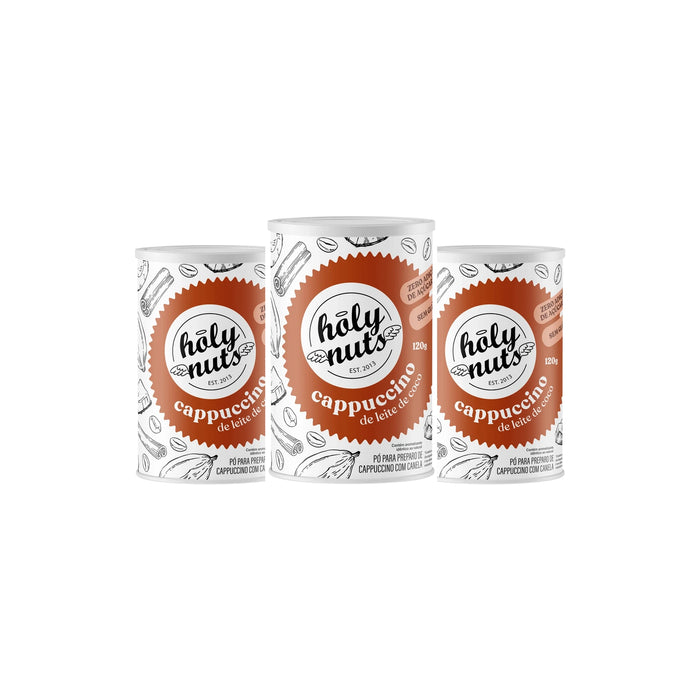 CAPPUCCINO DE LEITE DE COCO HOLY NUTS - 3 UNIDADES DE 120G CADA