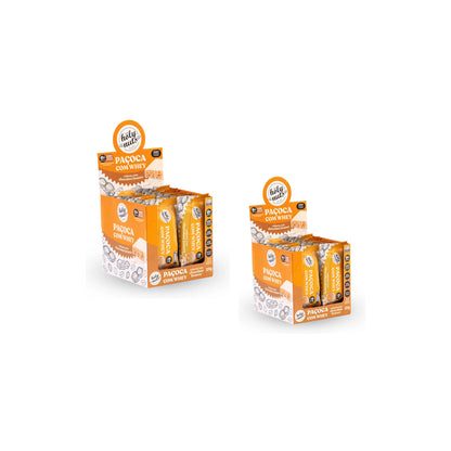 2 CXS PAÇOQUINHA COM WHEY COBERTA COM CHOCOLATE BRANCO