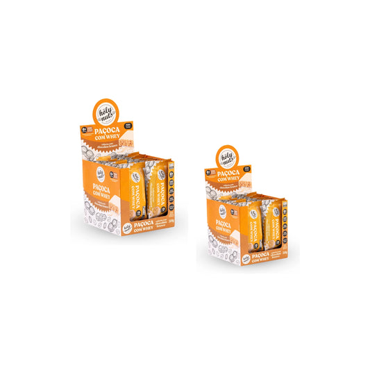 2 CXS PAÇOQUINHA COM WHEY COBERTA COM CHOCOLATE BRANCO