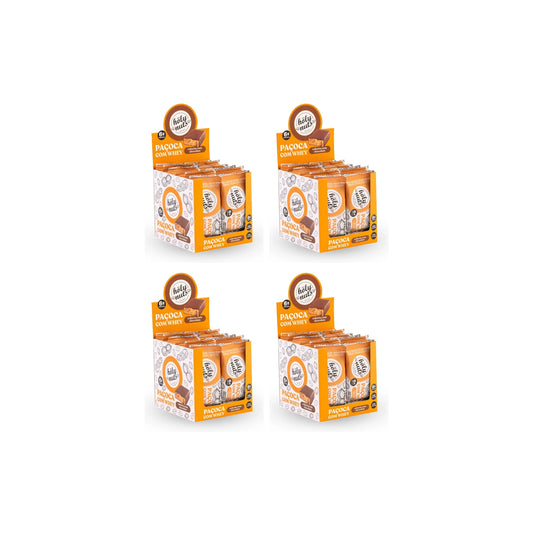 4 CXS PAÇOCA COM WHEY COBERTA COM CHOCOLATE