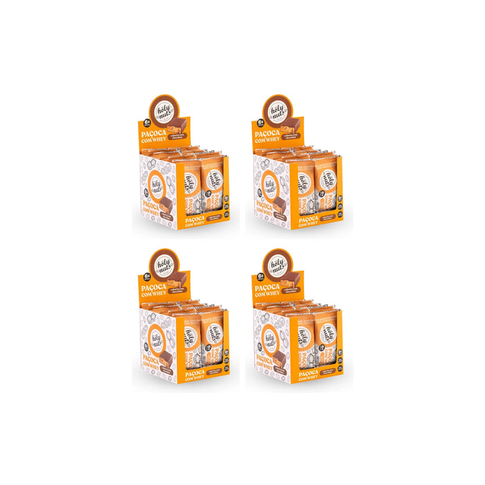 4 CXS PAÇOCA COM WHEY COBERTA COM CHOCOLATE