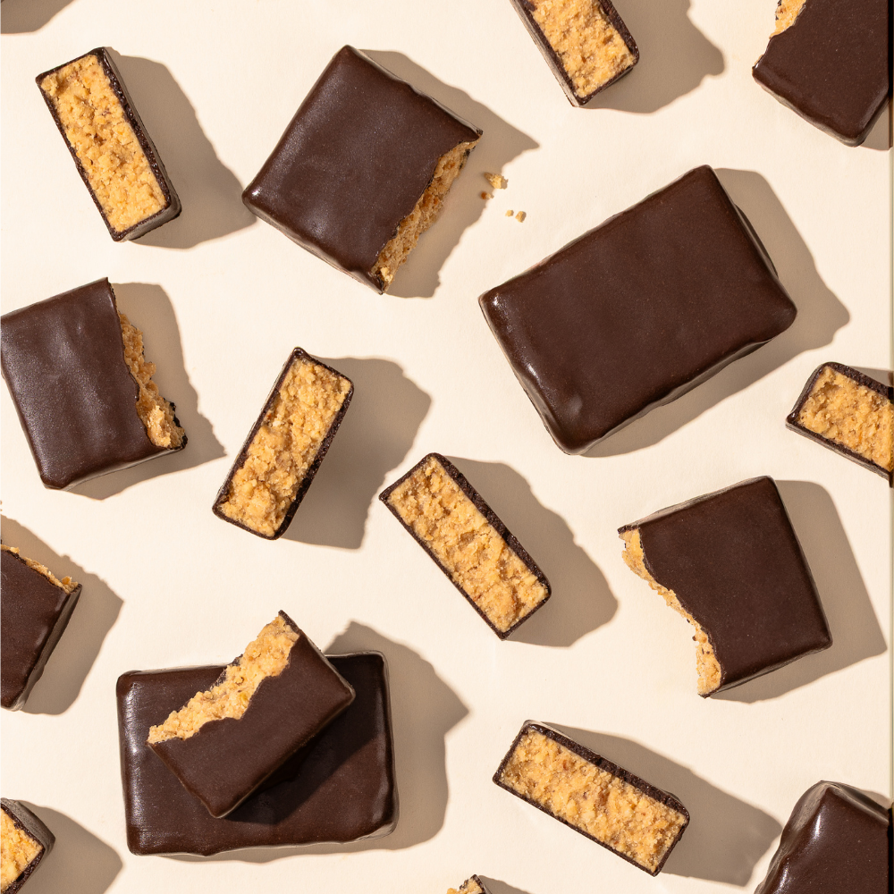 4 CXS PAÇOCA COM WHEY COBERTA COM CHOCOLATE