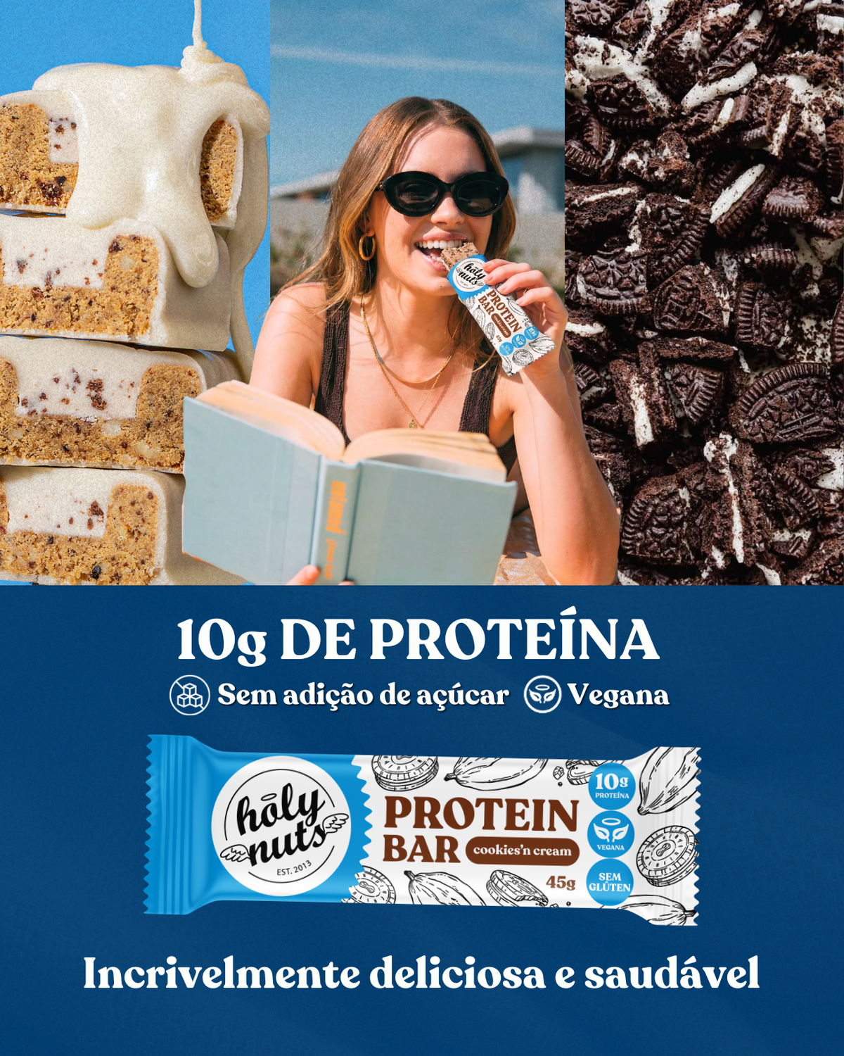 BARRA DE PROTEINA VEGANA - COOKIES'N'CREAM 45g