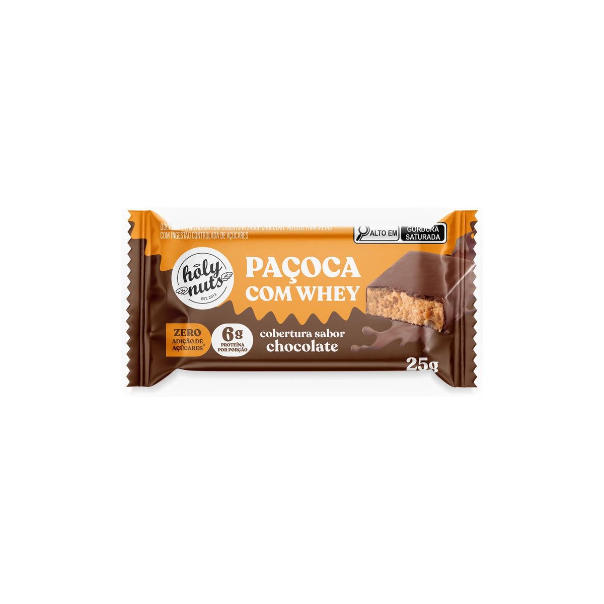 PAÇOCA COM WHEY COBERTA COM CHOCOLATE - 25g