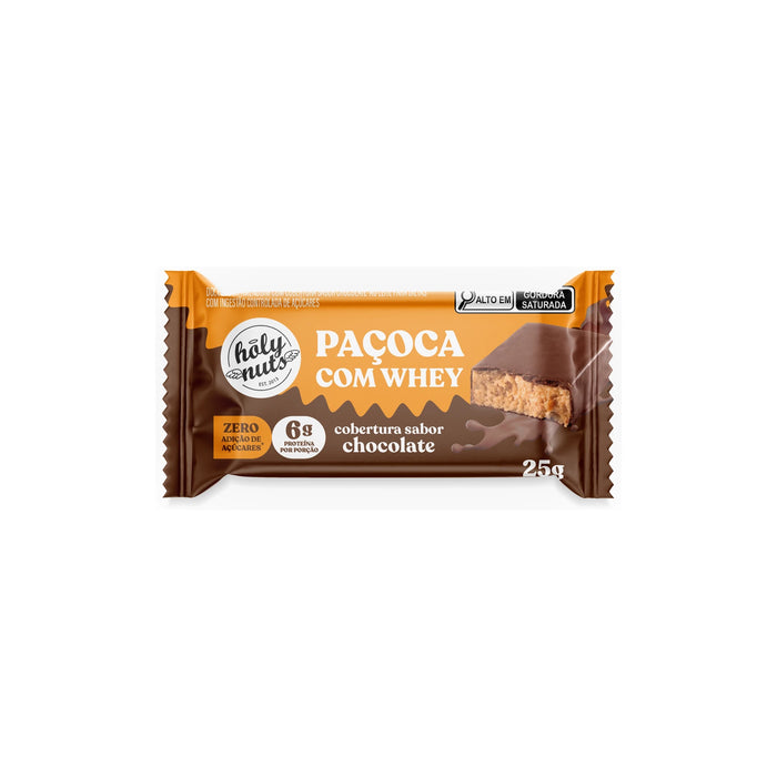 PAÇOCA COM WHEY COBERTA COM CHOCOLATE - 25g