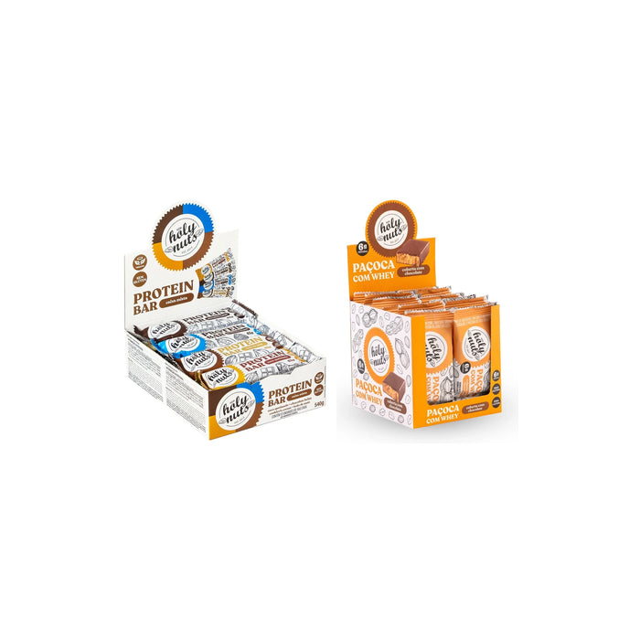 CX - BARRINHA DE PROTEINA MISTA + CX PAÇOQUINHA C/ WHEY