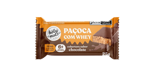 PAÇOCA COM WHEY COBERTA COM CHOCOLATE - 25g