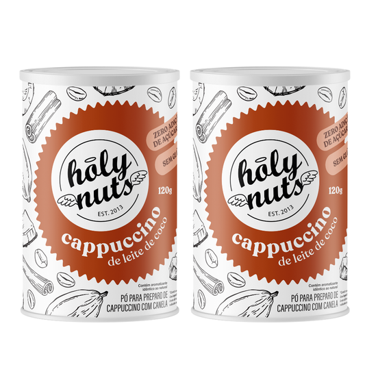 CAPPUCCINO DE LEITE DE COCO HOLY NUTS - 2 UNIDADES DE 120G CADA