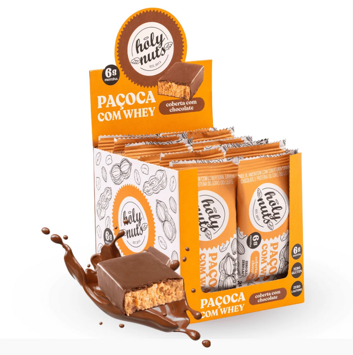 CX PAÇOCA COM WHEY COBERTA COM CHOCOLATE