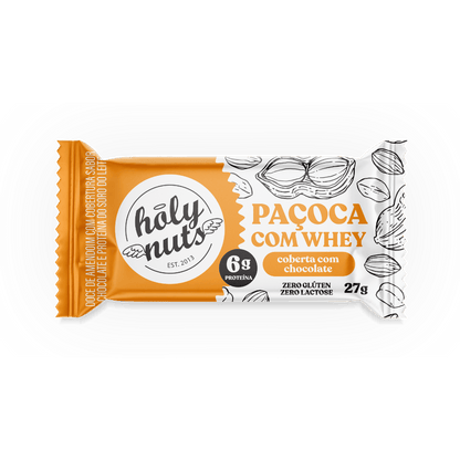 PAÇOCA COM WHEY COBERTA COM CHOCOLATE - 27g